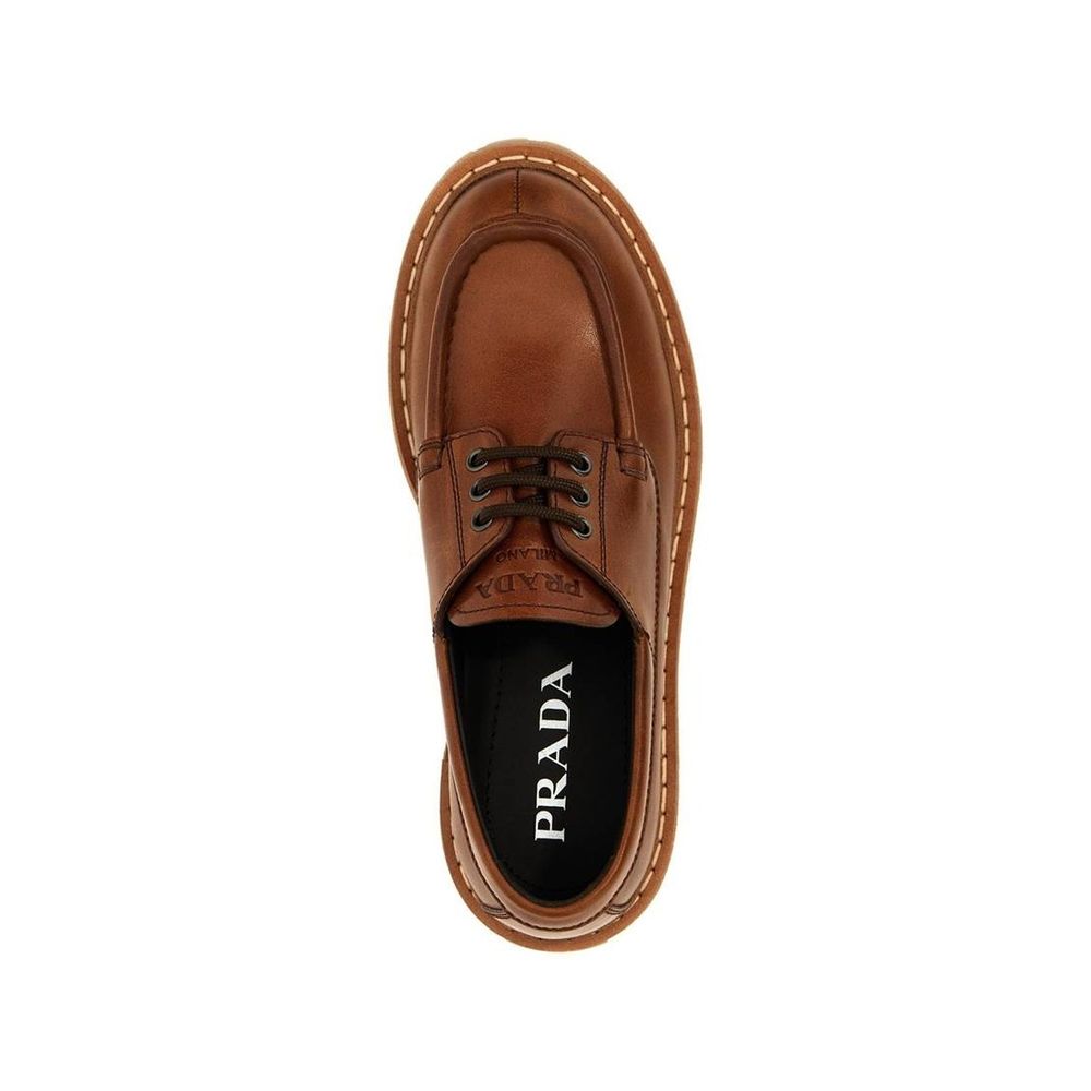 Prada Brown St. Moritz Derby Loafers for Men