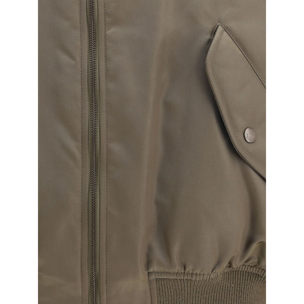 Saint Laurent Brown Oversized Bomber Boule Jacket