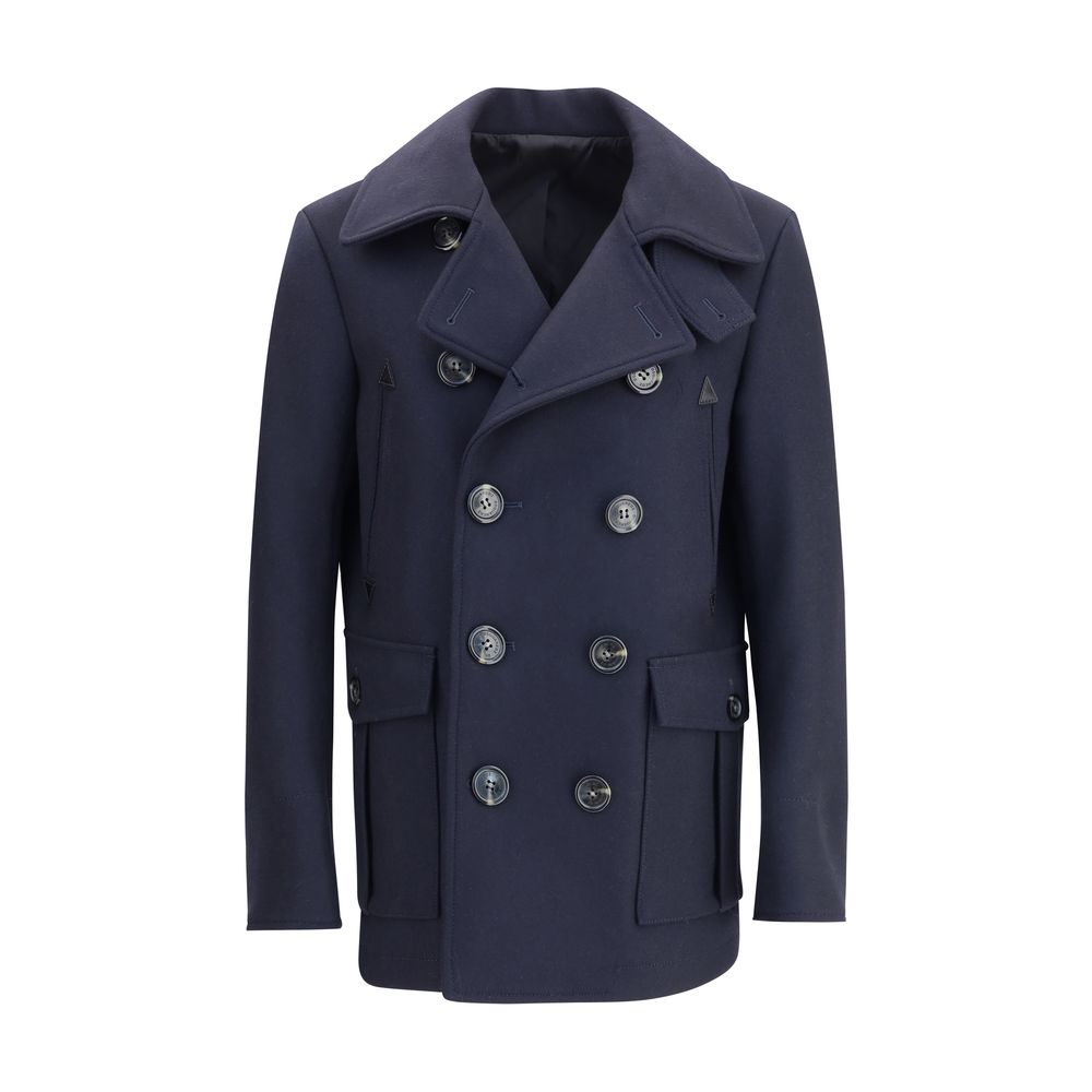 Dsquared2 Blue Felted Wool Peacoat for Men