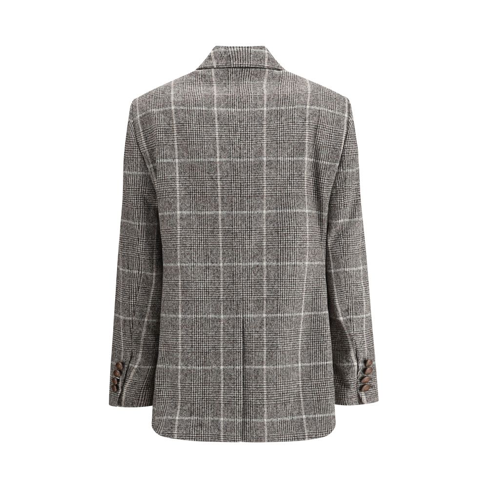 Brunello Cucinelli Alpaca and Wool Prince de Galles Blazer