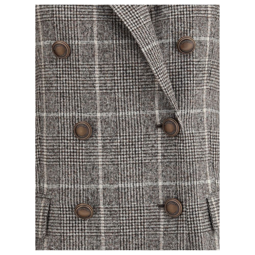 Brunello Cucinelli Alpaca and Wool Prince de Galles Blazer