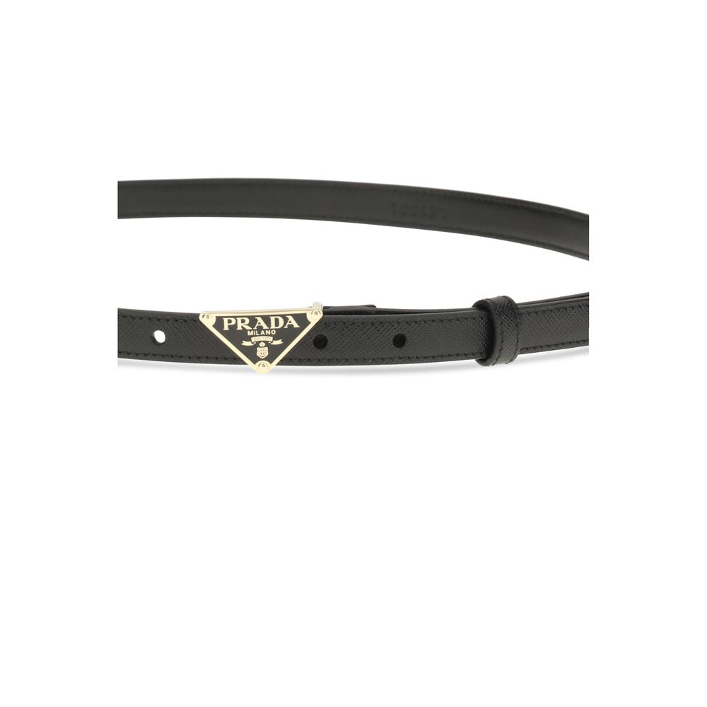Prada Black Saffiano Leather Belt for Women