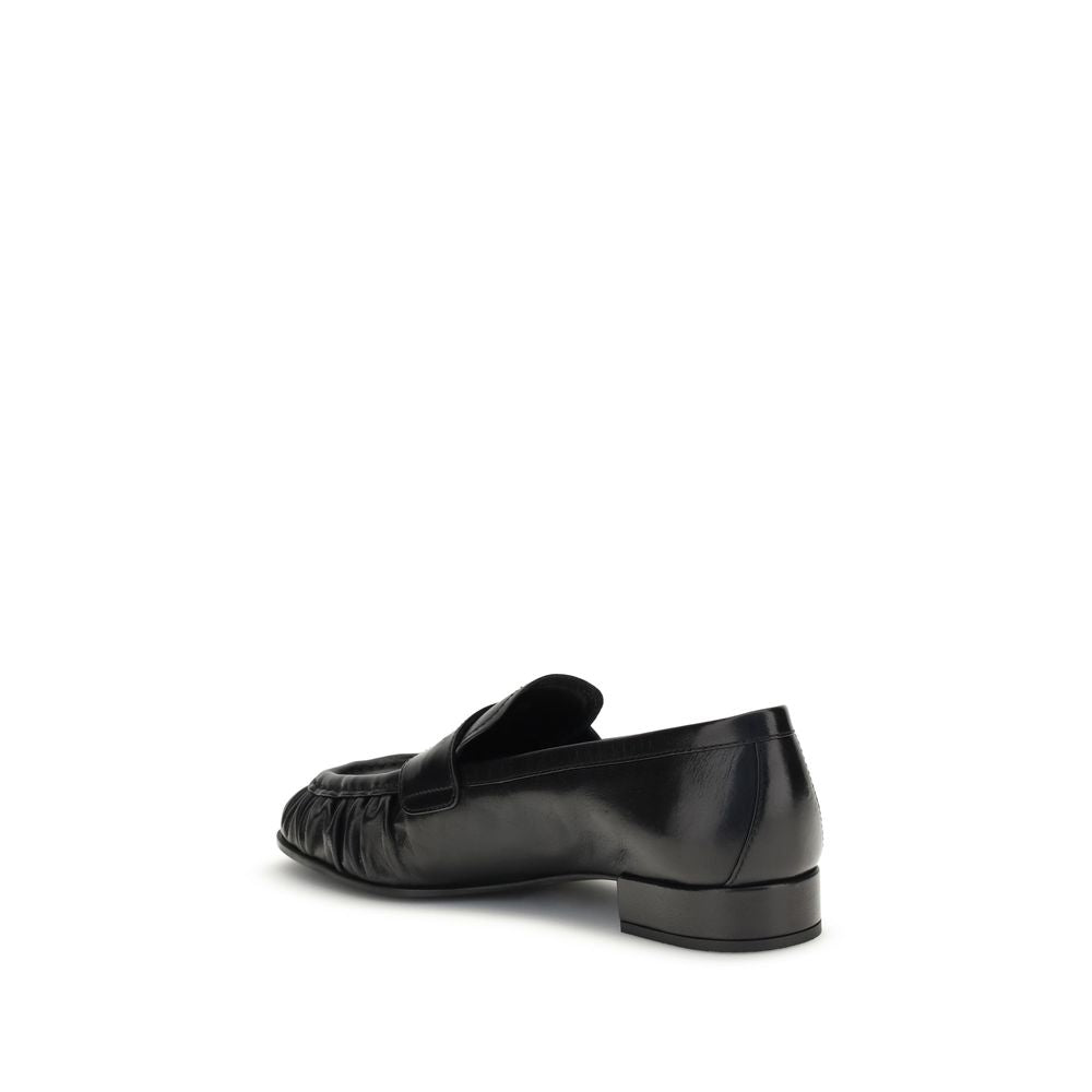 Prada Black Leather Loafers for Men