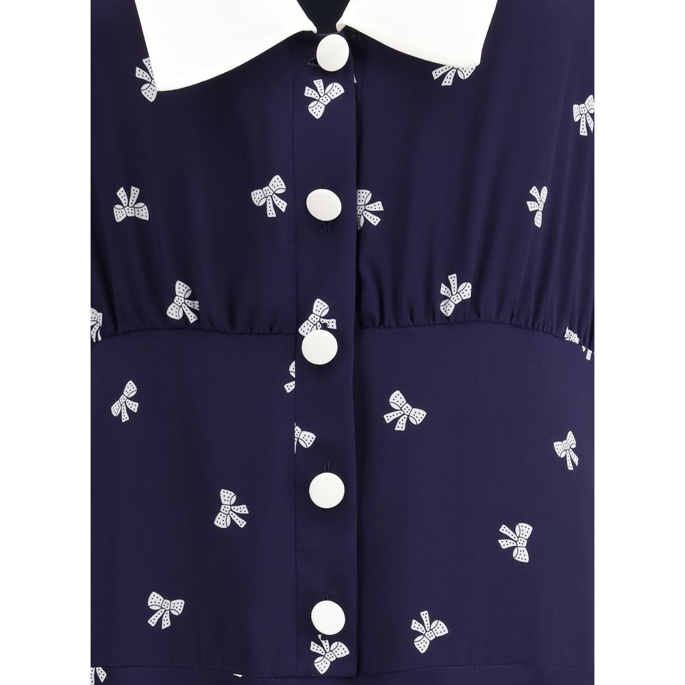 Alessandra Rich Bow Patterned Dress