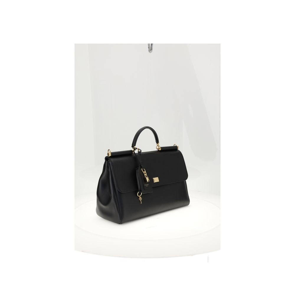 Dolce & Gabbana My Sicily Black Handbag in Plongé Calfskin