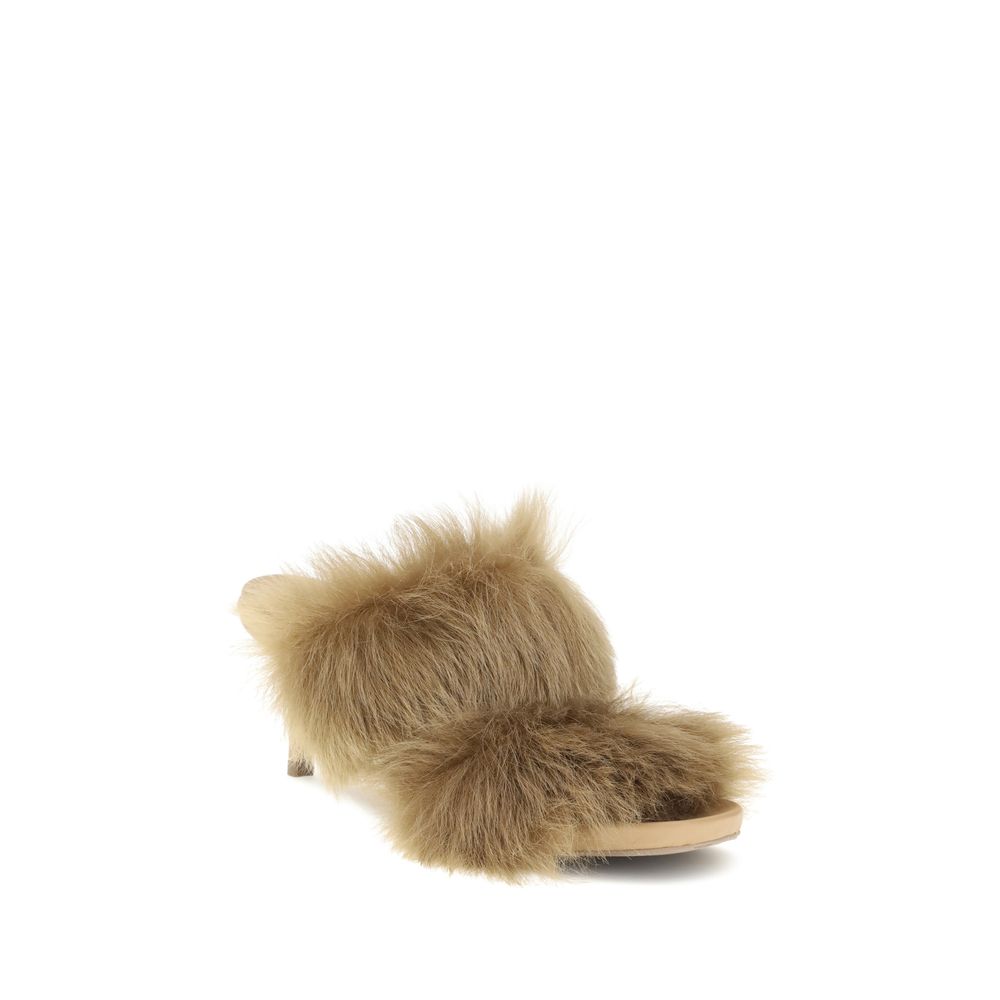 Pedro García Fur-trimmed Mules Sandals