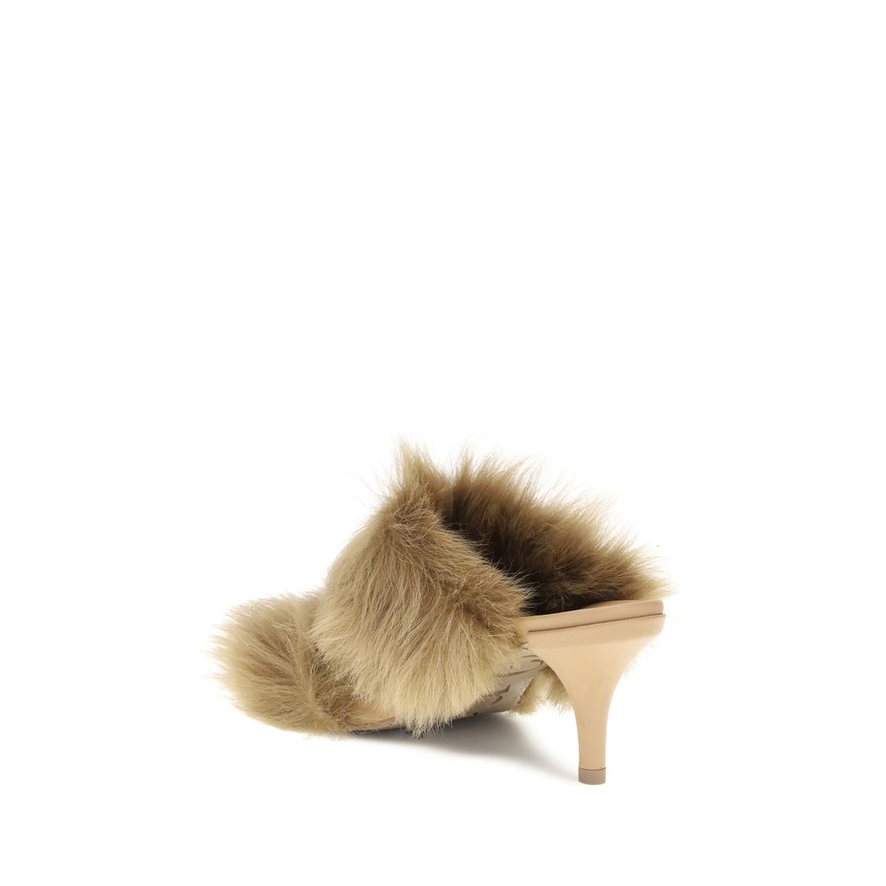 Pedro García Fur-trimmed Mules Sandals