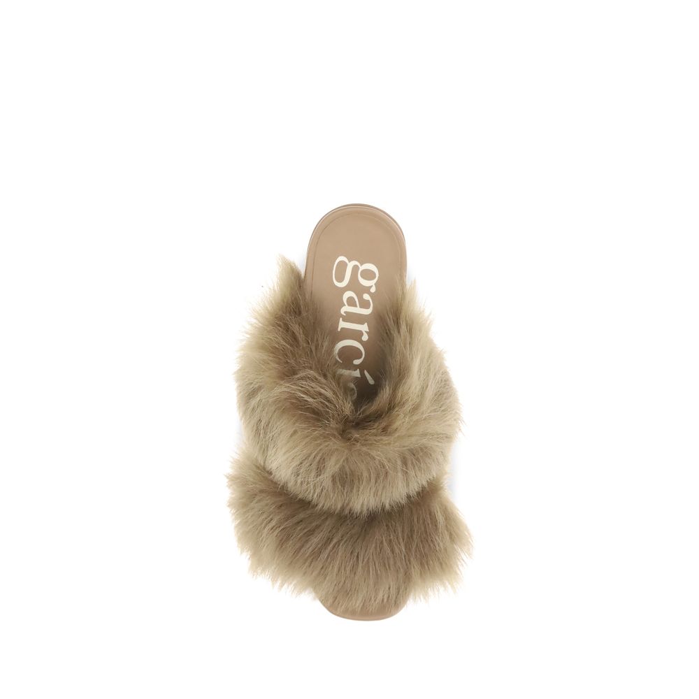 Pedro García Fur-trimmed Mules Sandals