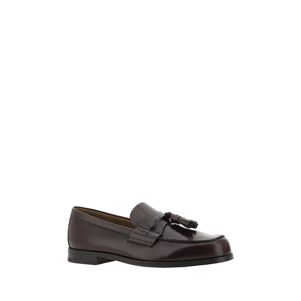 Prada Brown Leather Loafers for Men