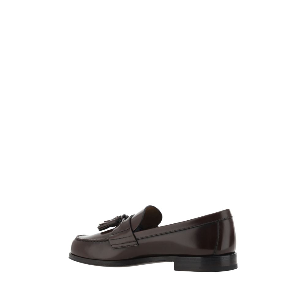 Prada Brown Leather Loafers for Men