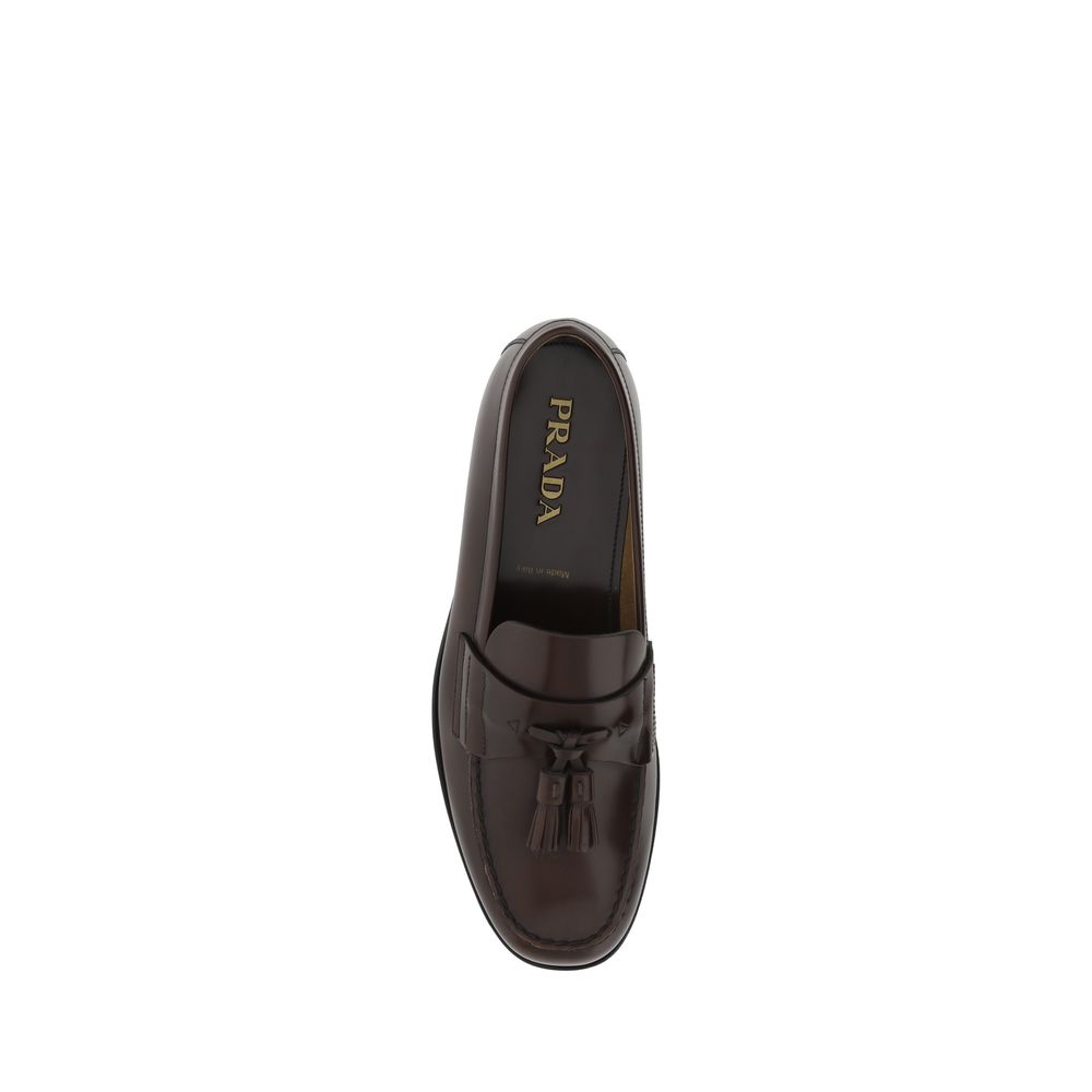Prada Brown Leather Loafers for Men