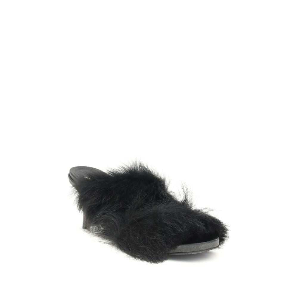 Pedro García Fur-trimmed Mules Sandals