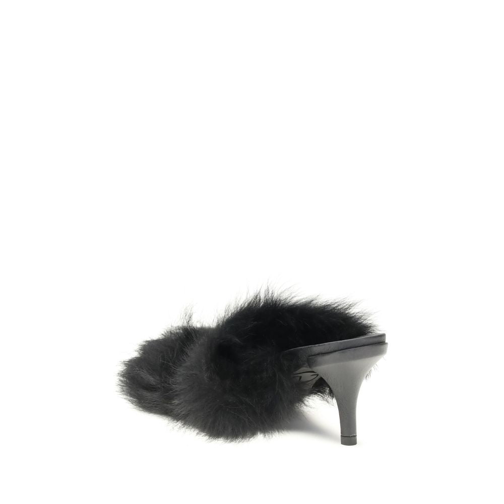 Pedro García Fur-trimmed Mules Sandals
