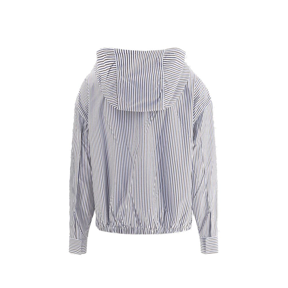 Prada Blue Striped Hoodie Jacket for Women