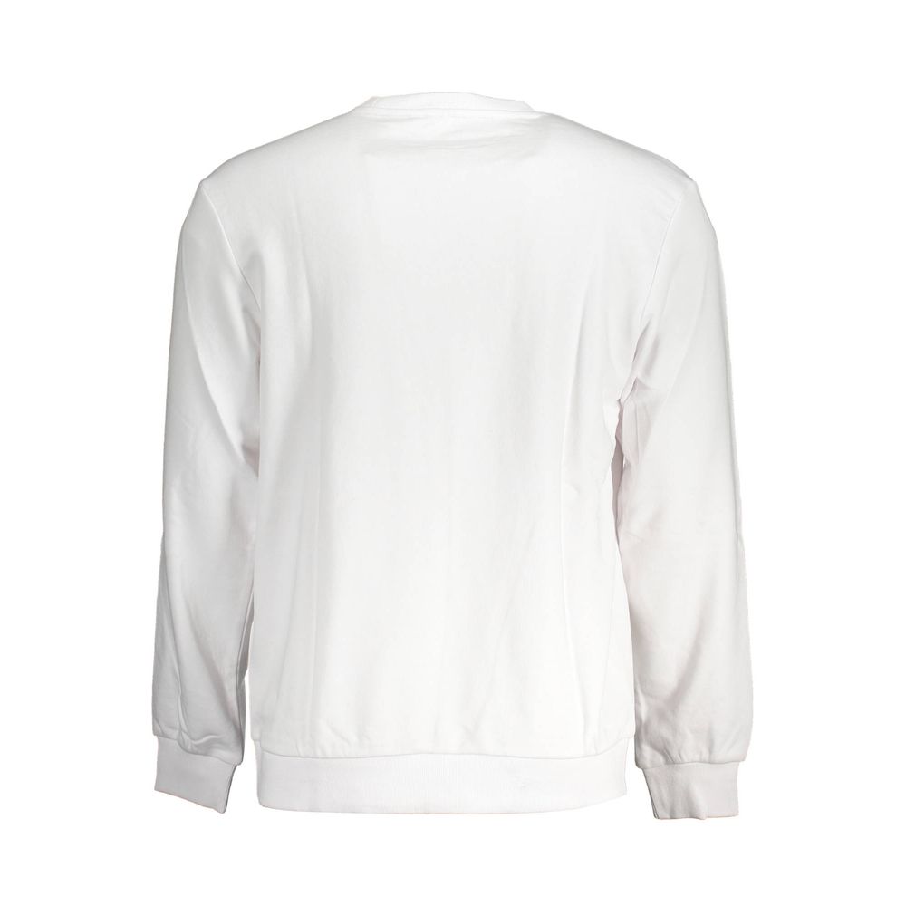 Fila White Cotton Sweater: Brushed Long Sleeve Crew Neck