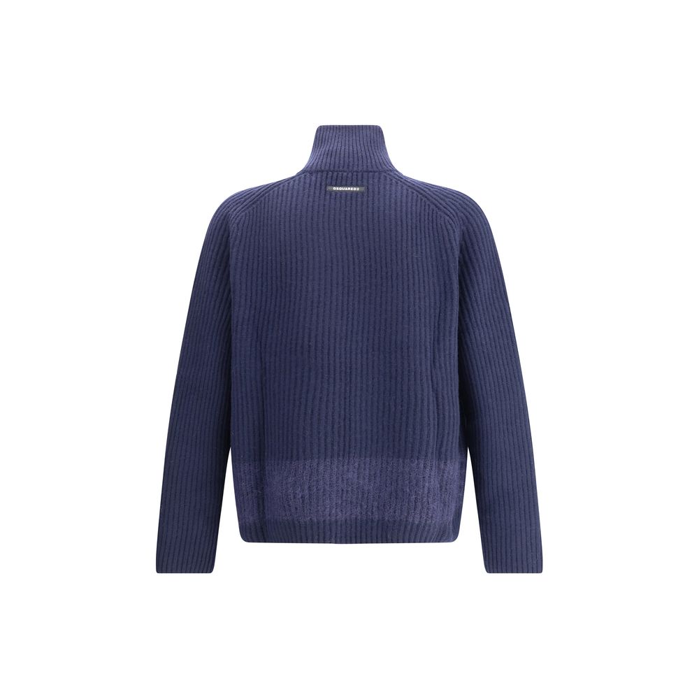 Dsquared² Blue Zip-Up Cardigan for Men