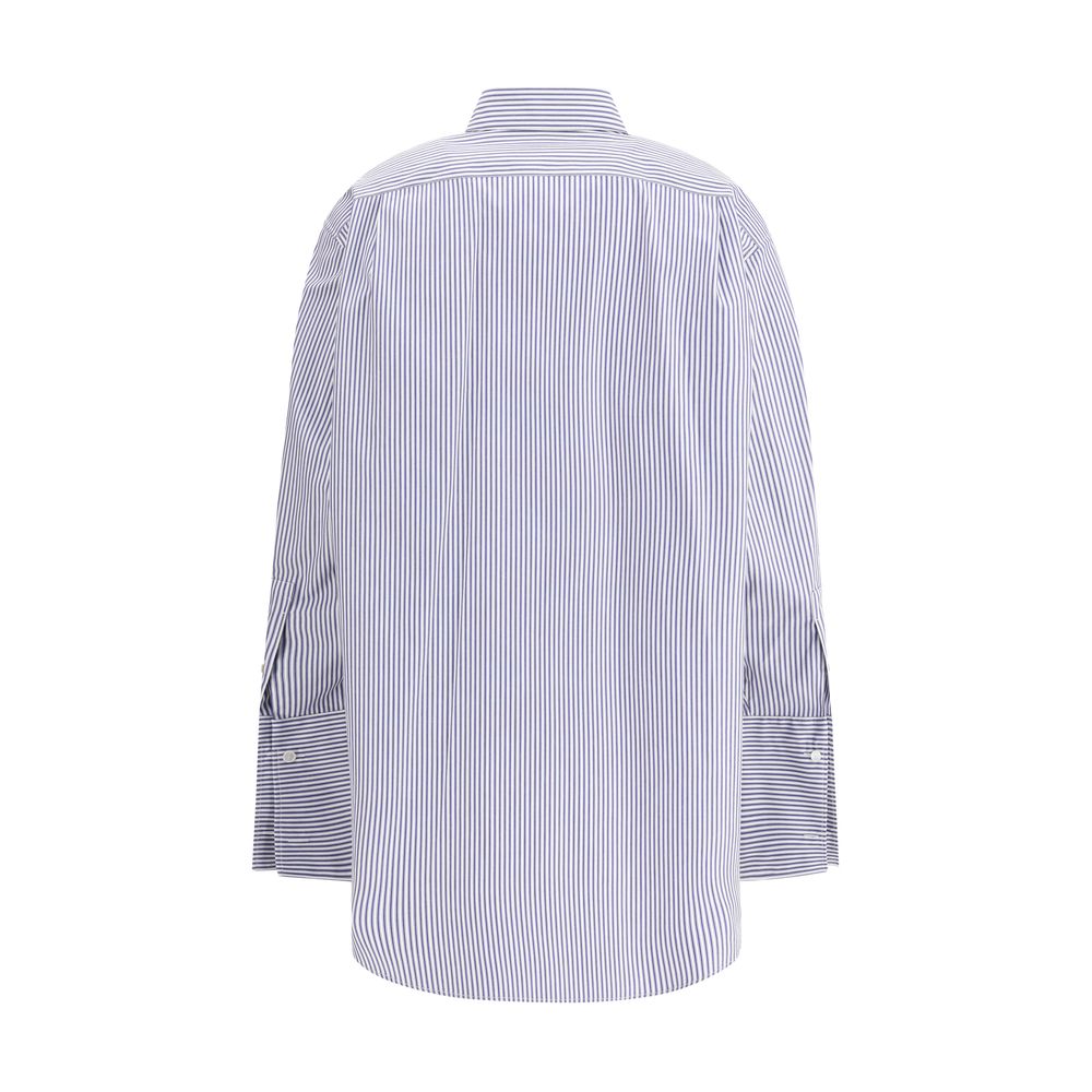 The Row Ment Blue & White Striped Poplin Shirt for Men
