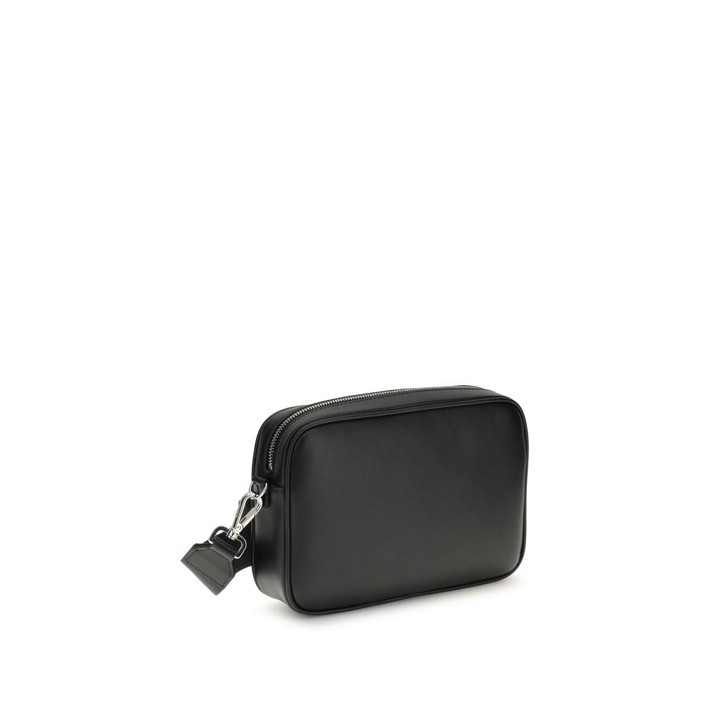 Fendi FF Leather and Canvas Shoulder Bag