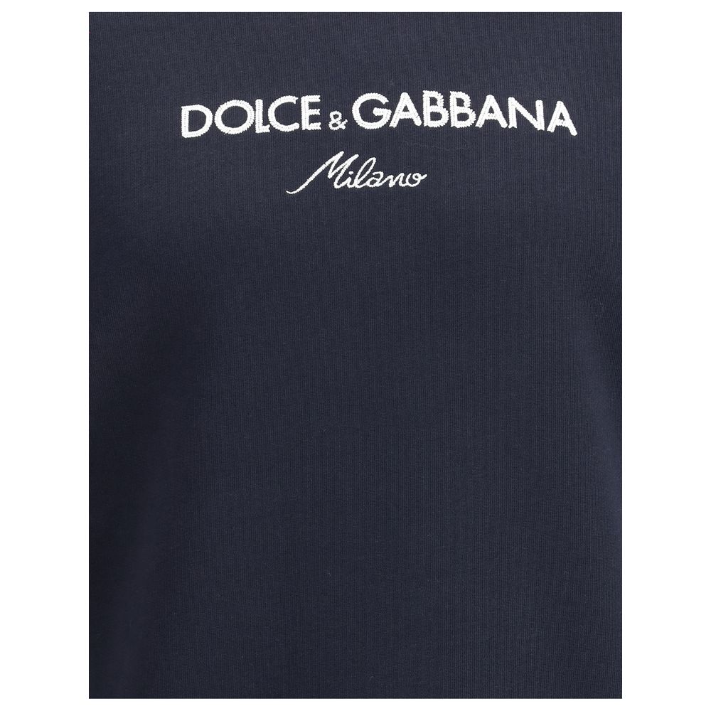 Dolce & Gabbana Black Cotton Sweatshirt for Men