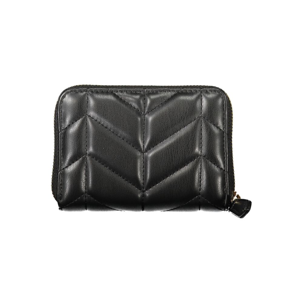 Mario Valentino Black Leather Effect Wallet with Double Card Spaces