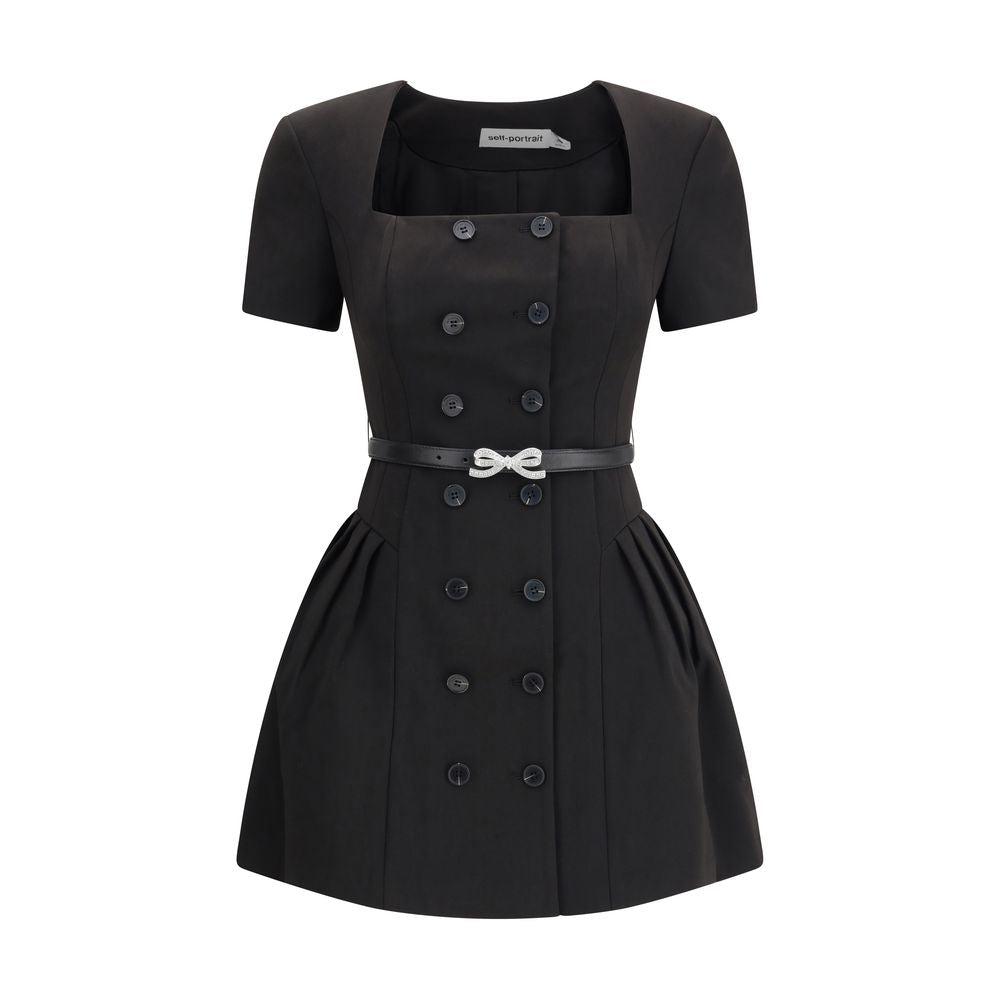 Self-Portrait Crepe Short Sleeve Dress – Elegant Mini Dress for Special Occasions