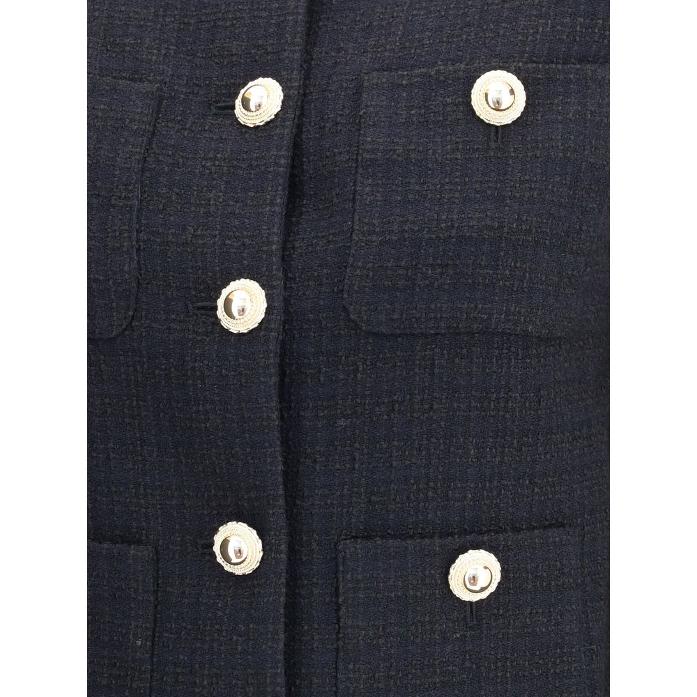 Self-Portrait Fur Cuffed Jacket