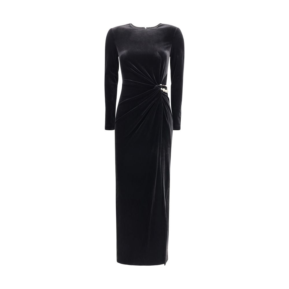 Self-Portrait Embellished Velvet Midi Dress