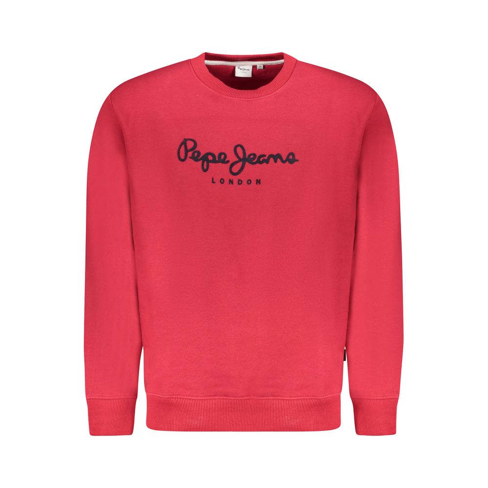 Pepe Jeans Red Cotton Crew Neck Sweater for Men