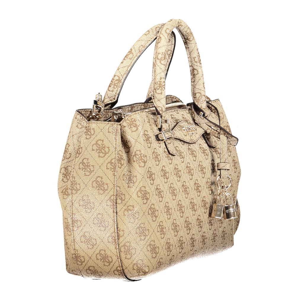 Guess Jeans Beige Polyethylene Handbag - Effortless Chic and Style