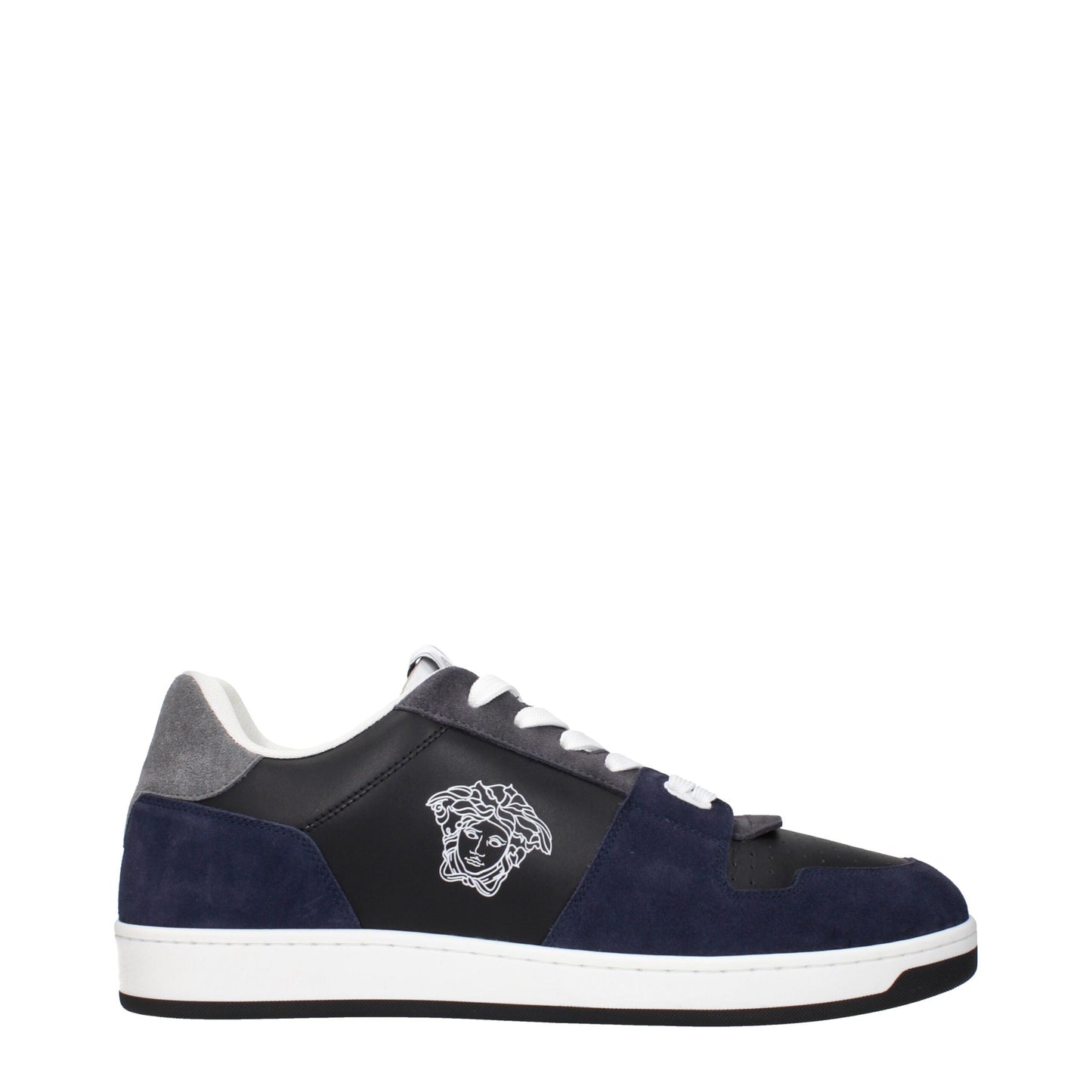 Versace Blue Leather Sneakers - Bold Elegance for the Modern Icon