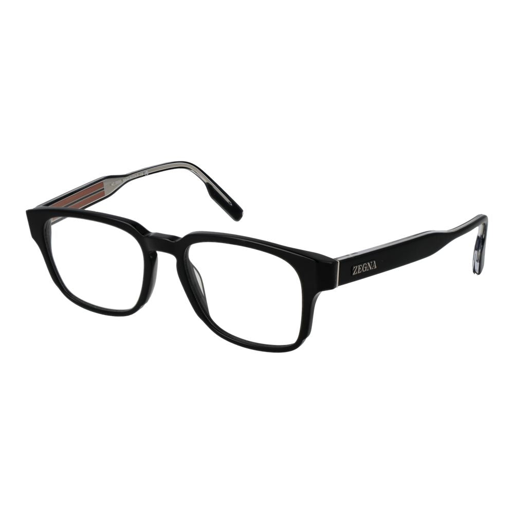 Ermenegildo Zegna Men's Optical Frames – Black Rectangle Design