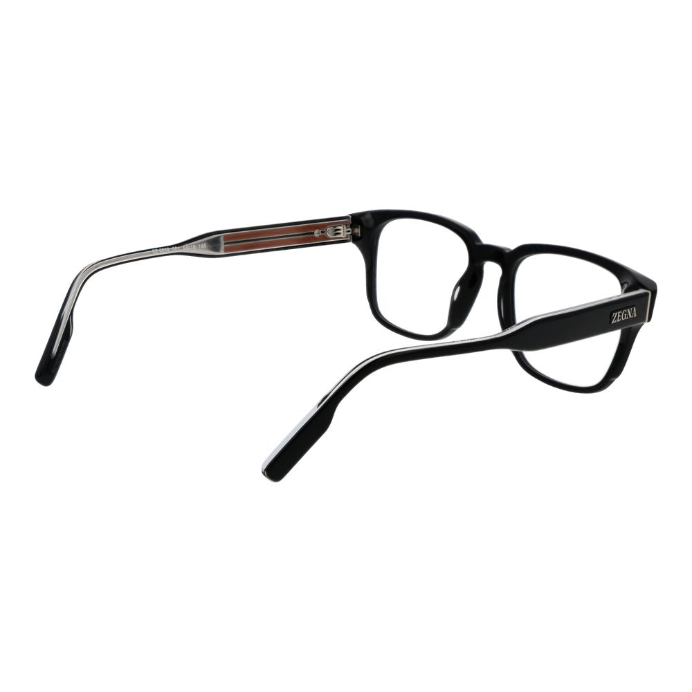 Ermenegildo Zegna Men's Optical Frames – Black Rectangle Design