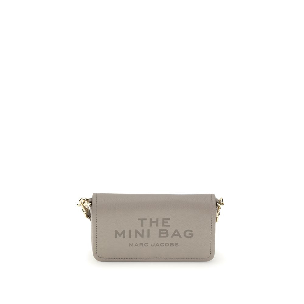 Marc Jacobs Grey The Mini Bag Shoulder Bag - Elegant Grained Leather Accessory