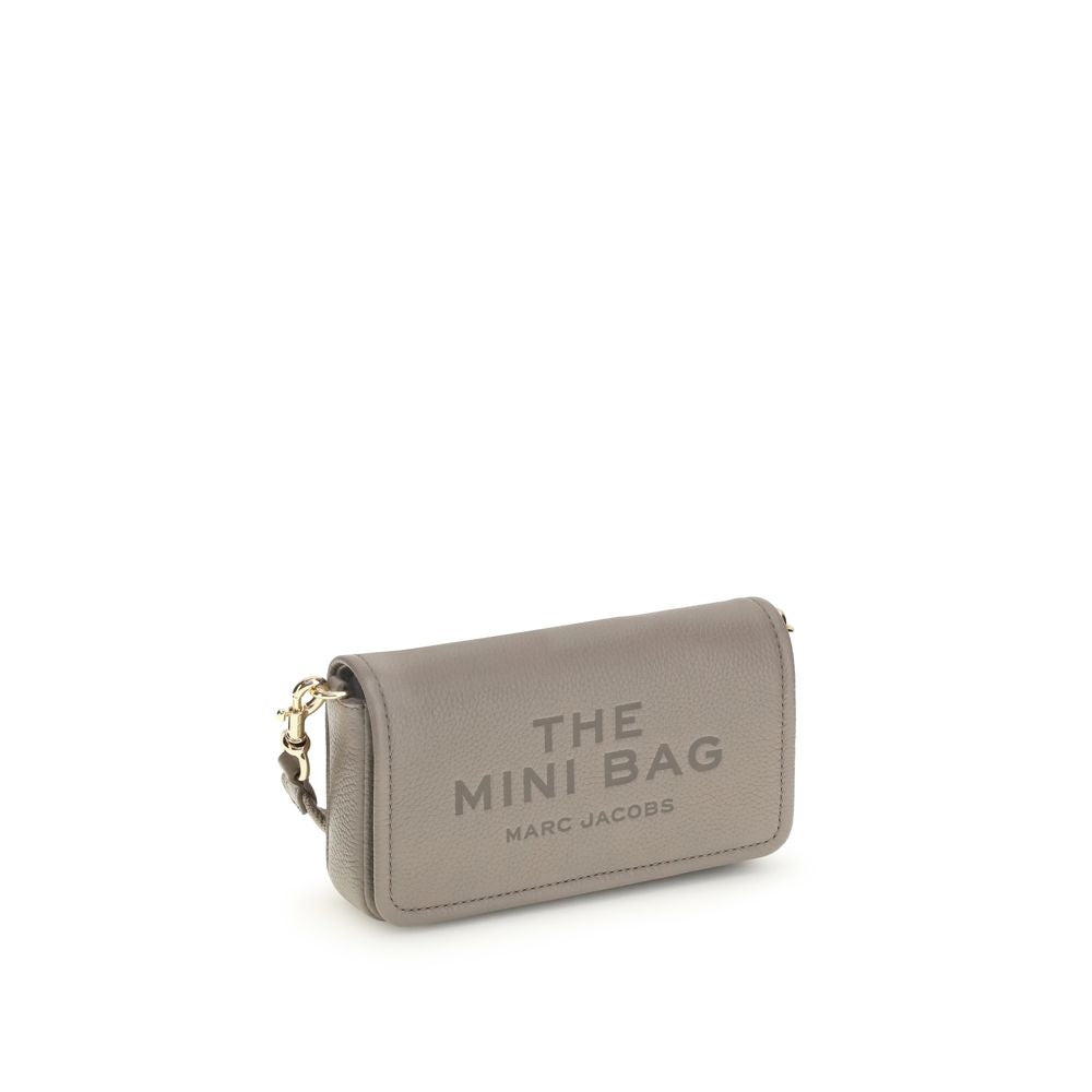Marc Jacobs Grey The Mini Bag Shoulder Bag - Elegant Grained Leather Accessory