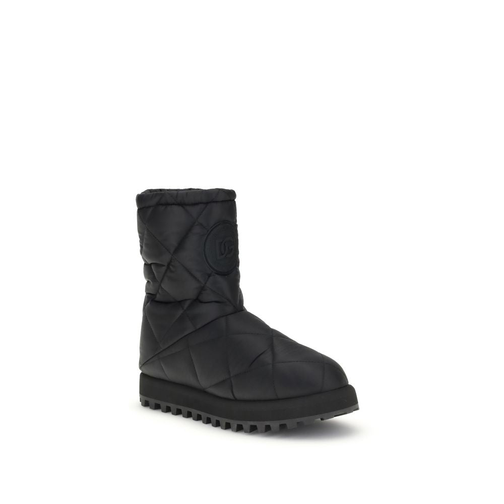Dolce & Gabbana Black Quilted Boots for Men