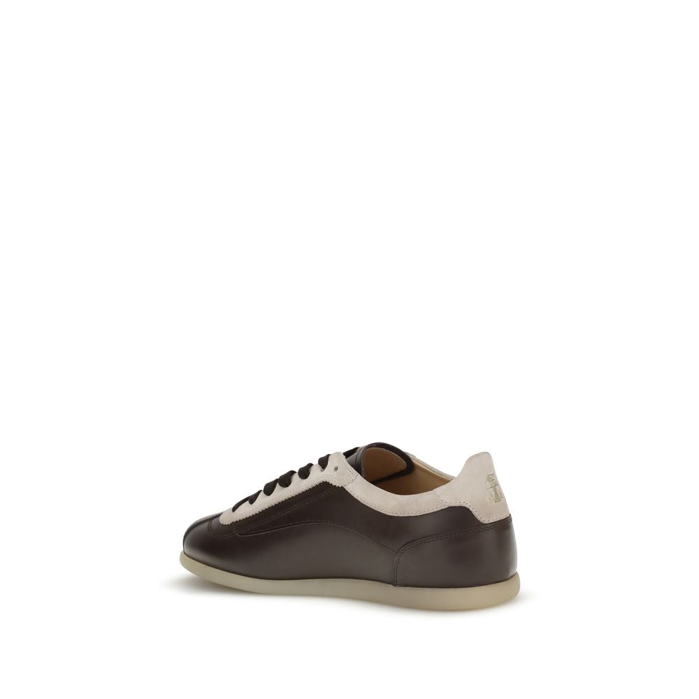 Brunello Cucinelli Calfskin and Suede Sneakers