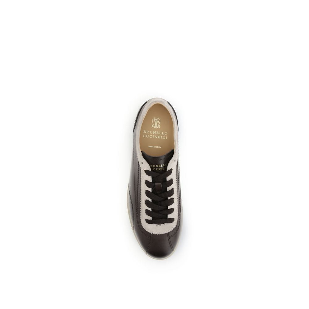 Brunello Cucinelli Calfskin and Suede Sneakers