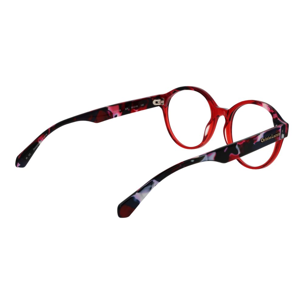 Christian Lacroix Red Women’s Optical Glasses – Round Frame