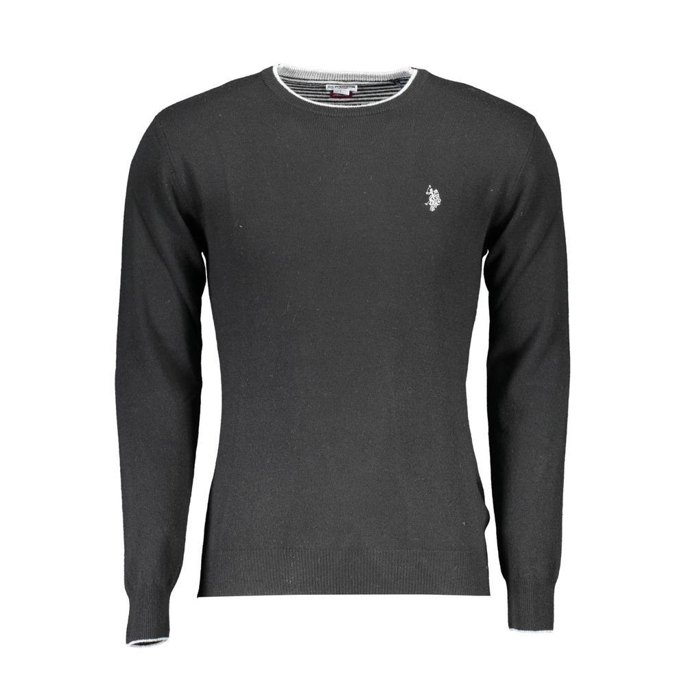 U.S. POLO ASSN. Black Wool Sweater - Slim Fit Design