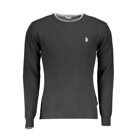 U.S. POLO ASSN. Black Wool Sweater - Slim Fit Design