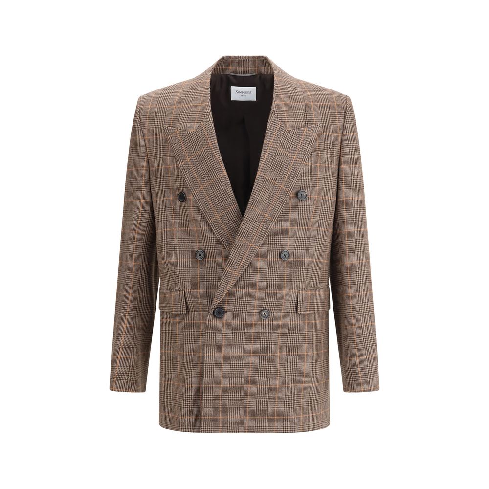 Saint Laurent Prince de Galles Wool Blazer