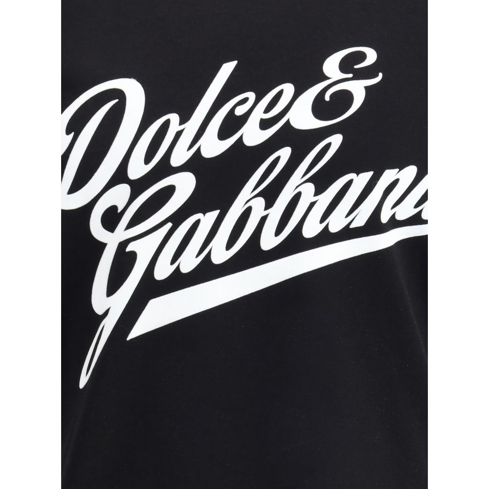 Dolce & Gabbana Black Logo Cotton T-Shirt for Men
