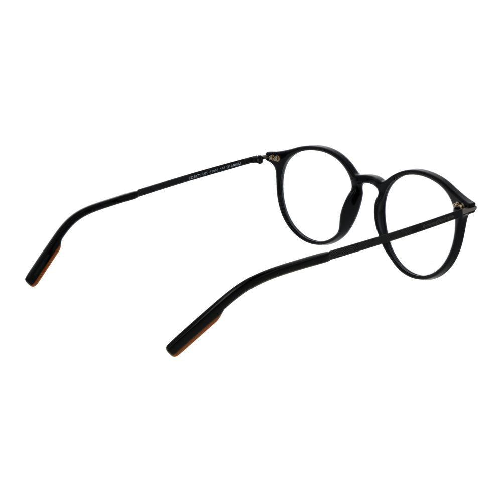 Ermenegildo Zegna Unisex Optical Frames – Black Round Frame, 51mm