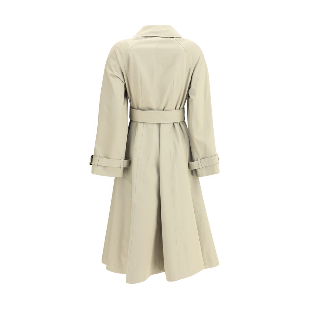 Burberry Ellingham Fit-and-Flare Long Gabardine Trench Coat