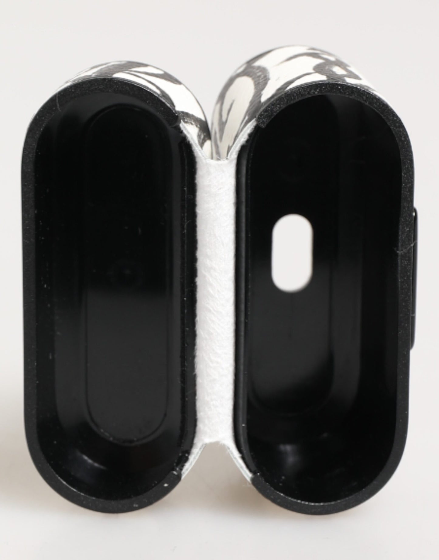 Dolce & Gabbana Black & White Leather Monogram Print Logo Holder AirPods Case