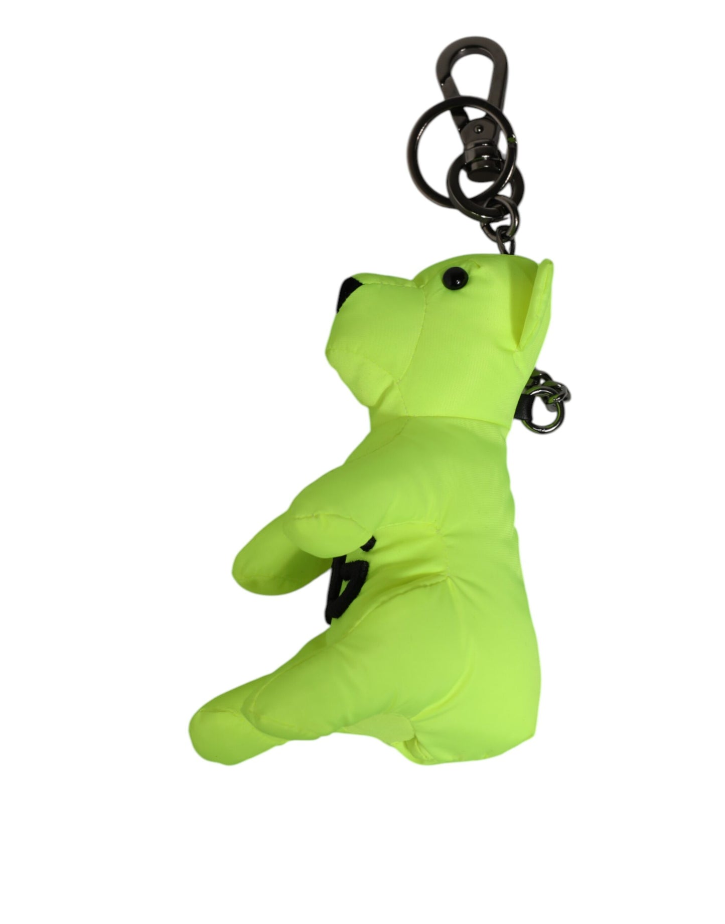 Dolce & Gabbana Neon Green Bear Embroidered Logo Keychain