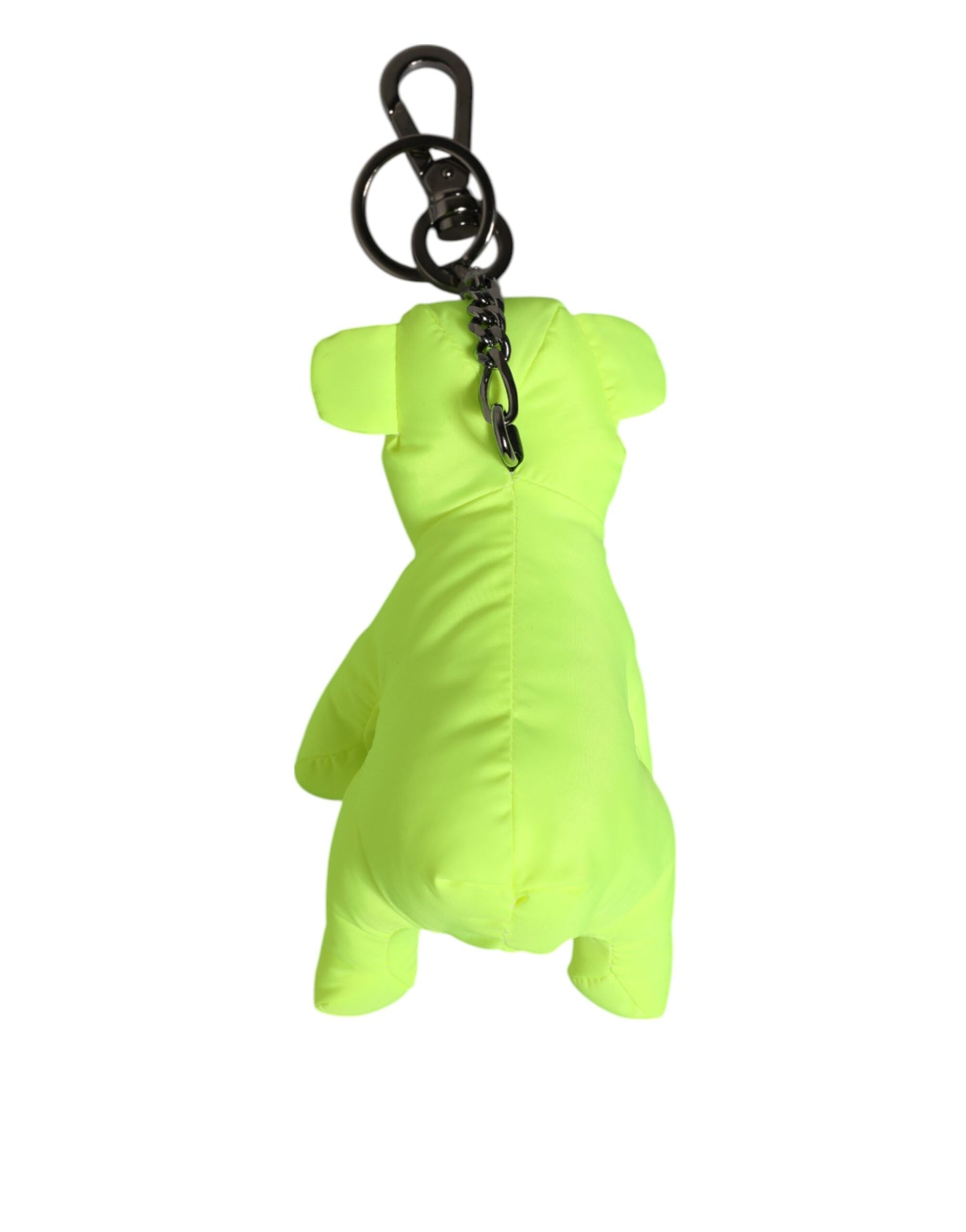 Dolce & Gabbana Neon Green Bear Embroidered Logo Keychain