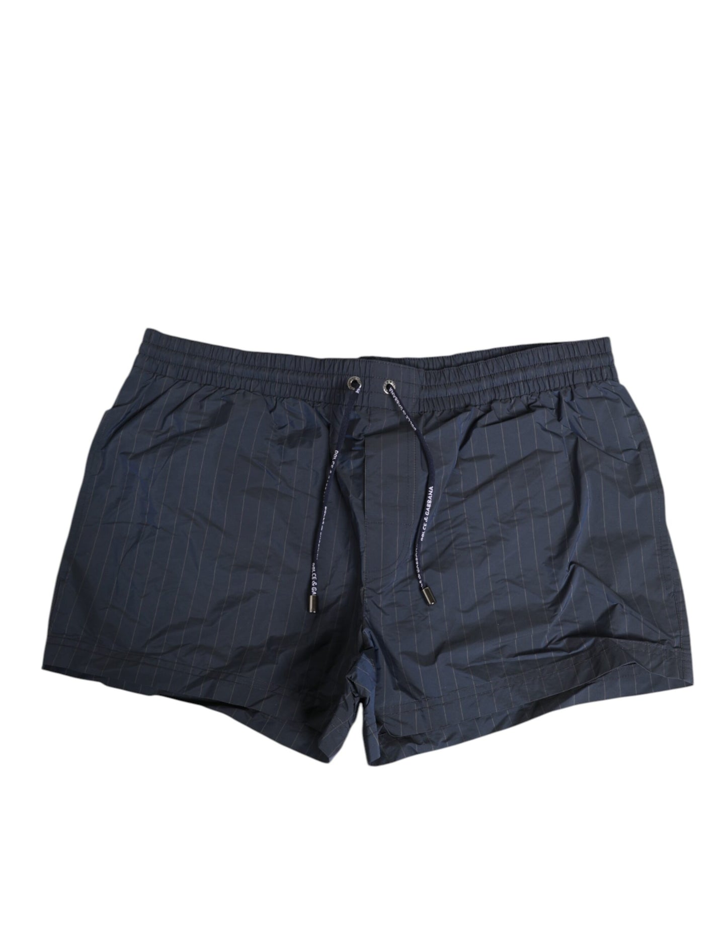 Dolce & Gabbana Navy Blue Pinstripe Men's Swimwear