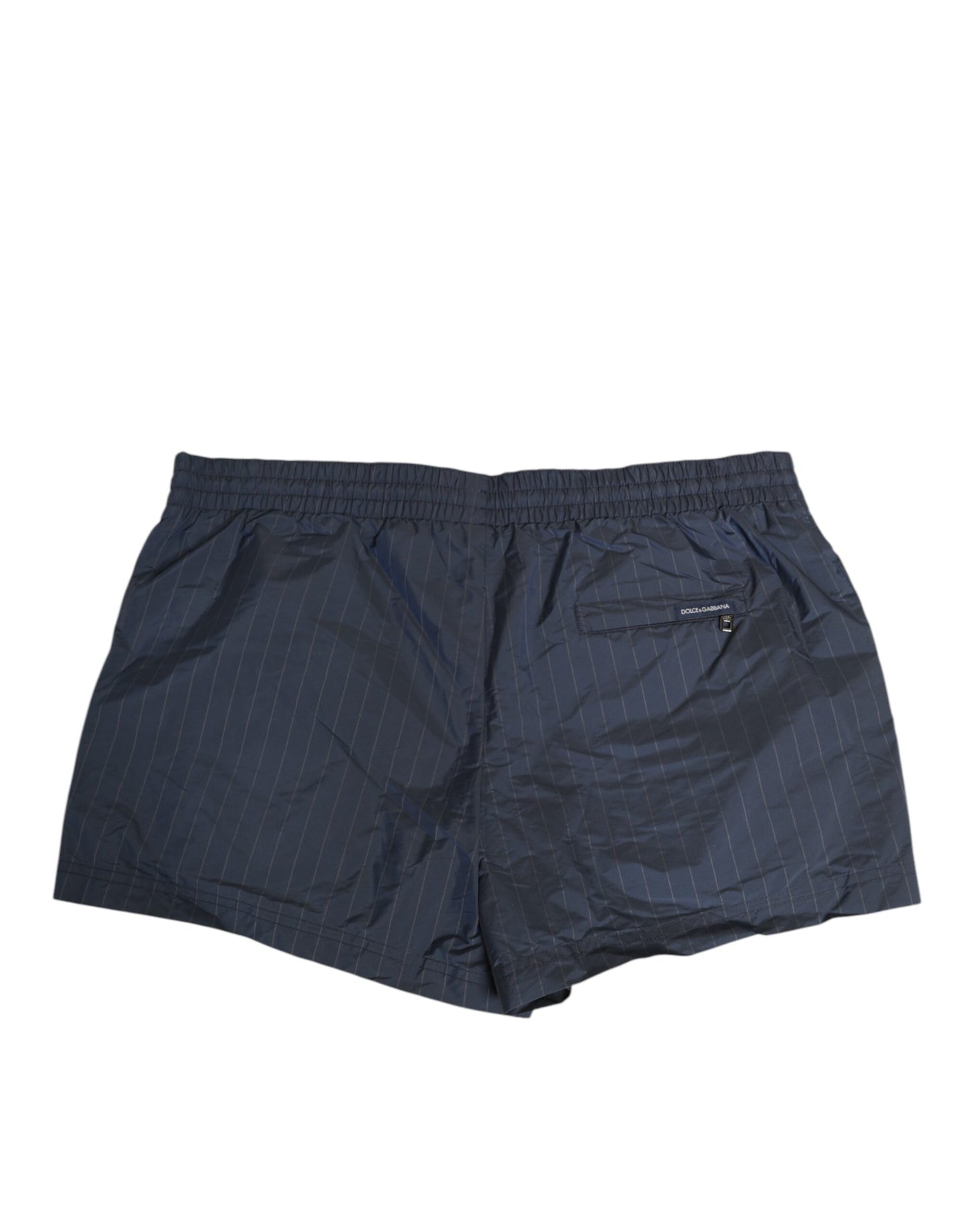 Dolce & Gabbana Navy Blue Pinstripe Men's Swimwear