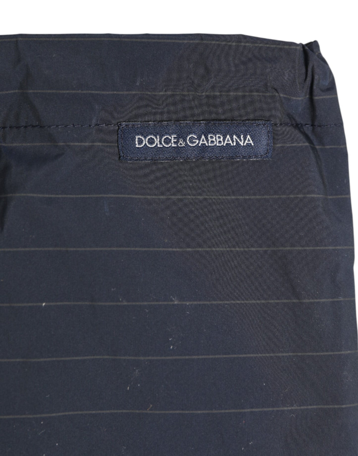 Dolce & Gabbana Navy Blue Pinstripe Men's Swimwear